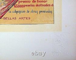 A De Riquer Barcelona Exposicion Artes Original Lithography, Signed 1897