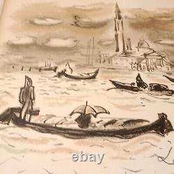 ANDRÉ HAMBOURG 1909-1999 Original Lithograph Venice in the Rain Dedication