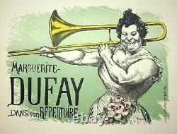 ANQUETIN Marguerite Dufay and her trombone, Original signed lithograph, 1899.