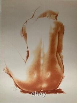 ANTONIUCCI FACES Original Signed Lithograph Seated Woman Eroticism Art