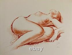 ANTONIUCCI FACES Original signed lithograph woman lying down eroticism