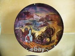 Alain Le Nost (1934-2023) Superb Plate Arcopal Painted In 1966