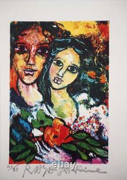 Alain RAYA SORKINE The Sun Couple, Signed Original Lithograph