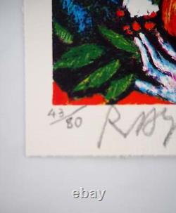 Alain RAYA SORKINE The Sun Couple, Signed Original Lithograph