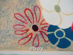Albert Zavaro Bouquet Of Flowers At The Window Original Lithography Signed
