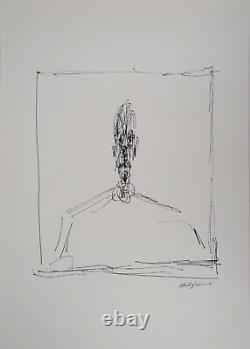 Alberto GIACOMETTI Bust of a man Signed Lithograph