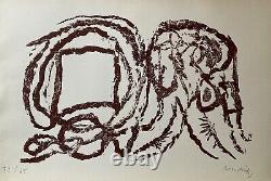 Alechinsky Pierre Original Lithography Signed 1960 Abstract Art Abstract Cobra