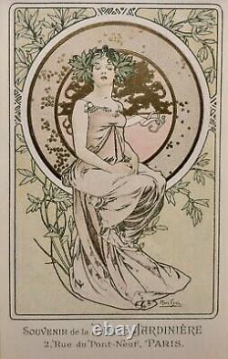 Alfons Mucha Lithograph Sheet D'or Portrait Print Art Nouveau 1900