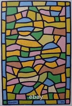 Alfred Manessier Three-sun Stained Glass Original Signed Lithography