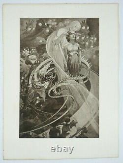 Alphonse Mucha, Le Pater, Original Lithography In Black And White, 1899