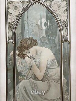 Alphonse Mucha Rest Of The Night, 1899 Original Stone Lithography Full Margin