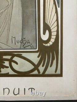 Alphonse Mucha Rest Of The Night, 1899 Original Stone Lithography Full Margin