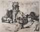 André Minaux Desacralized Church, Signed Original Lithograph