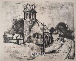 André MINAUX Desacralized Church, Signed Original Lithograph