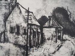 André MINAUX Desacralized Church, Signed Original Lithograph