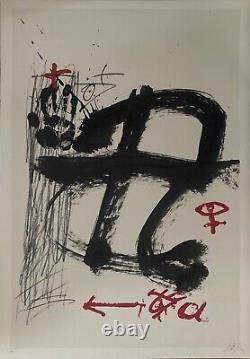 Antoni Tapies Original Signed Lithograph on Velin Abstract Art Abstraction