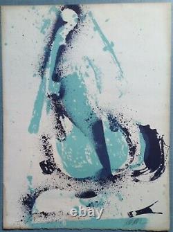Arman (1928-2005) Blue Israel Lithograph 1973 Signed Numbered