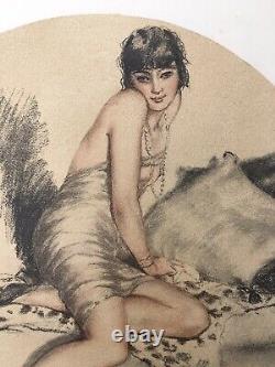Art Deco Lithography Portrait Sensual Woman Beast Skin William Ablett