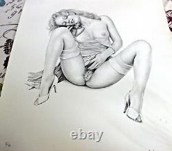 Aslan Rare Dessin Erotic Lithograph Signed And Numbered Woman Engraving