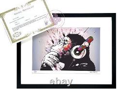 BANKSY Original M Arts Edition Signed Numbered Lithograph /150 FRAME INCLUDED