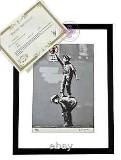 BANKSY Original M Arts Edition Signed and Numbered Lithograph /150 FRAME INCLUDED