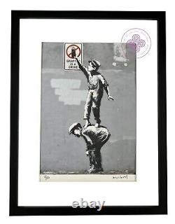 BANKSY Original M Arts Edition Signed and Numbered Lithograph /150 FRAME INCLUDED
