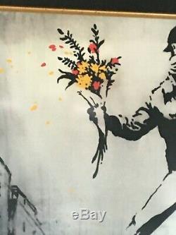 Banksy 2 Original Lithograph Flower Pitcher And Signed Book Thrower
