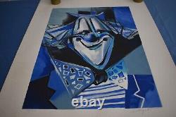 Beautiful Lithography J. C Dauguette 1939-2012 Clown Bleu Numbered 66 / 250