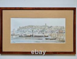 Bellis Jean Seascape Chinon Boat Color Aquatint Signed Drawing