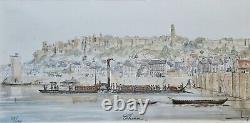 Bellis Jean Seascape Chinon Boat Color Aquatint Signed Drawing