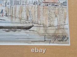 Bellis Jean Seascape Chinon Boat Color Aquatint Signed Drawing