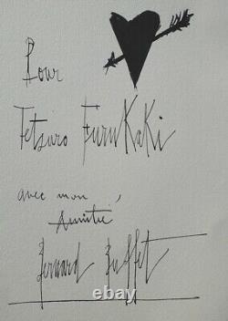 Bernard Buffet Dedication Gravure Noir Et Blanc Signed, 1961, 197 Copies