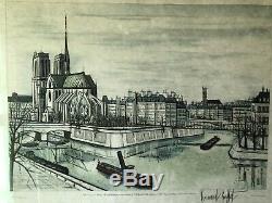 Bernard Buffet Lithograph Signed And Numbered Notre Dame Lîle Of The City