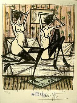Bernard Buffet Lithograph Signed Ladies 1970 Games In Hand