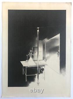 Bernard MONINOT, Dark Room, 1985. Original black lithograph signed.