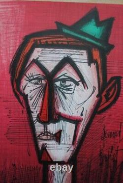 Buffet Bernard The Red Clown Lithography Original Signed, Mourlot, 1967