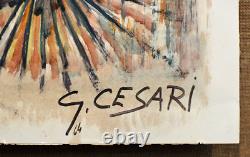 CESARI, Signed Lithograph 1964, Modern Art Print 20th Century