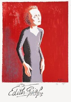 CHARLES KIFFER EDITH PIAF 1975 signed lithograph