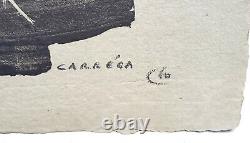 Carrega/ 1960/ Lithography/ Rare/ Signed/limited/corse/figurative/ Relief/ Art