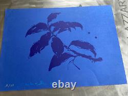 Charles Belle, Feuilles Bleues, Litho Signed Hand 1/21, 50/70cm