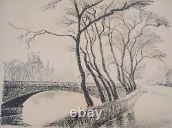 Charles LACOSTE Paris, Seine and Quai d'Orsay, Original Signed Lithograph