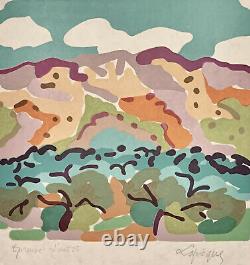 Charles Lapicque, Landscape, Color Lithograph On Pearly Japan. E. A. Signed
