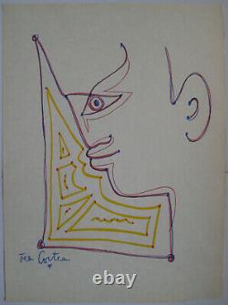 Cocteau Jean Lithography Signed In La Planche Signed Lithograph Modern Art