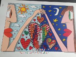 Color lithograph on Velin paper, hand signed by RIZZI, 47X34 cm, Love is in the Air
