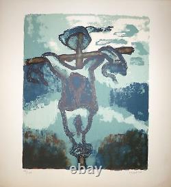 Crusat Roger Original Lithograph Signed Numbered Art Abstract Abstraction