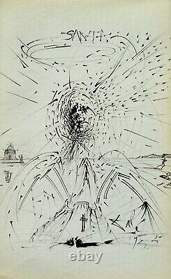 Dali Salvador Santa, Drawing Signed, Edition 1958, On Vélin