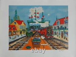 Deliege William The Original Lithography Locomotive Signed, 125ex #art Naif