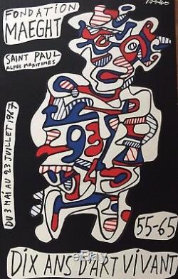 Dubuffet Jean Original Poster For The Maeght Foundation Litho Arte 1967