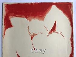 Edward Pignon Red Nude At Rest 1975 Original Lithograph Signed And Numbered