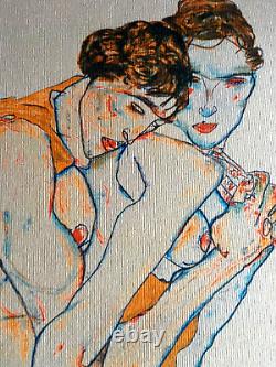 Egon Schiele Lithograph COA Original Hand-Numbered Signed Limited Stamp